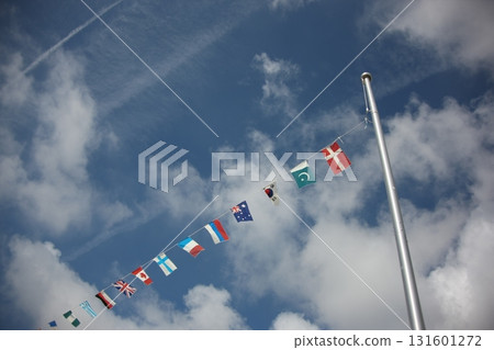 世界各國國旗在空中飄揚－運動會圖片 131601272