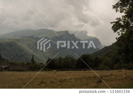 A cloudy day in a mountain valley 131601336