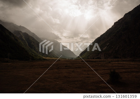 View of a deep gorge with steep wooded slopes View of a deep gorge with steep wooded slopes 131601359