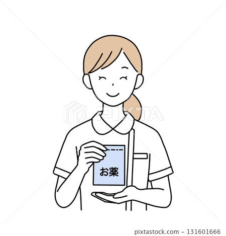 Nurse explaining medicine, medical illustration, transparent background 131601666
