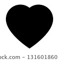 heart shape icon symbol, black and white illustration 131601860