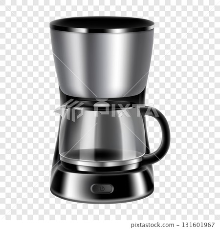 Realistic coffee machine isolated on transparent background, , Coffee maker 3d vector illustration. 131601967