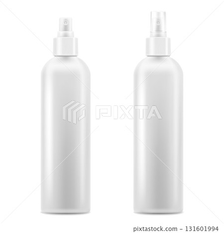 Realistic Cosmetic bottle can sprayer container. Dispenser for cream, soaps, and other cosmetics With lid and without. Template For Mock up Your Design. vector illustration. 131601994