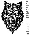 Wolf head drawing as a tattoo design 131602108