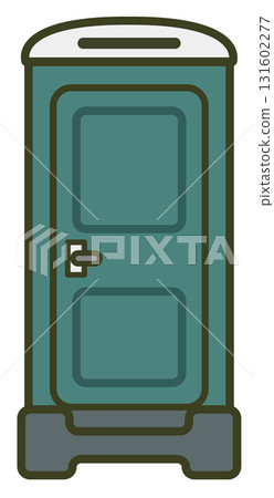 Illustration of a portable toilet (one unit, temporary toilet, outdoor facility) 131602277