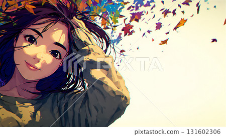 秋風吹拂的女人肖像 131602306