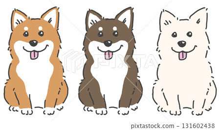 3 幅柴犬插圖 131602438