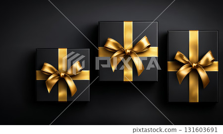Art object for Black Friday, sales and promotions with a dark, black, colorful and effective theme. Luxury picture for advertising goods on the day of big discounts. Abstract background 131603691