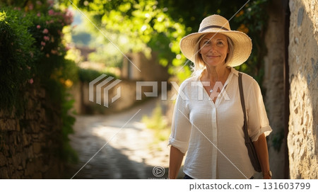 Slow tourism concept with authentic village atmosphere and relaxed summer mood. 131603799