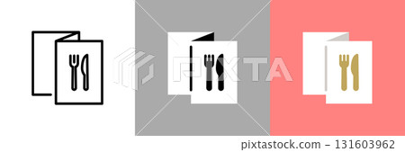 Restaurant menu color and monochrome icons Restaurant menu color and monochrome icons 131603962