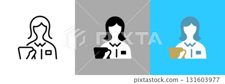 Nurse color and monochrome icons 131603977