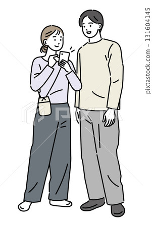 Men and women searching on their mobile phones 131604145
