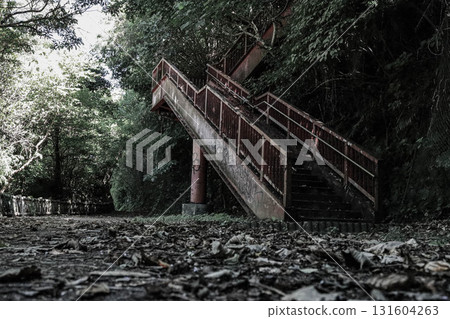 A cool, old staircase on the Kadena Town Hisa River Promenade 131604263