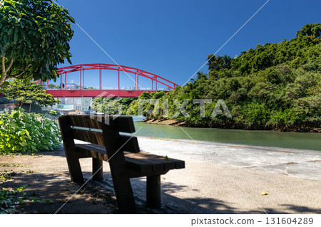 Hisa River Bridge and benches 131604289