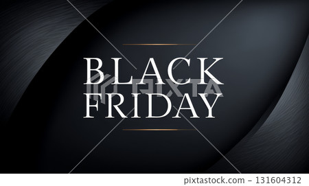 Art object for Black Friday, sales and promotions with a dark, black, colorful and effective theme. Luxury picture for advertising goods on the day of big discounts. Abstract background 131604312