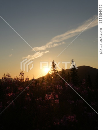 Beautiful mountain landscape, light over peaks and valleys, natural scenery, calm atmosphere and wild nature Beautiful mountain landscape, light over peaks and valleys, natural scenery, calm atmosphere and wild nature 131604622