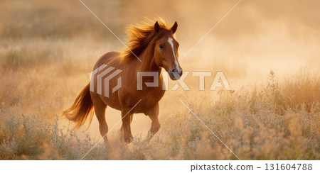 Dramatic close-up of a black horses eye with vivid flames reflected, symbolizing the strength of the 2026 Fire Horse 131604788