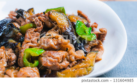 Stir-fried eggplant and pork with miso 131604985