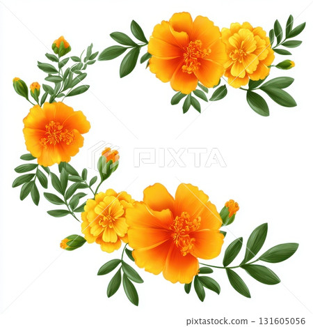 Marigold Flower Garland for Day of the Dead 131605056