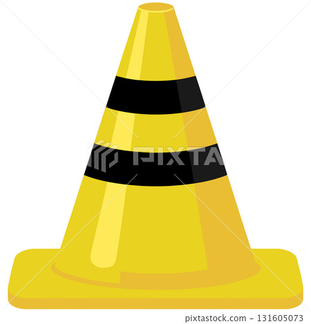 The bright yellow traffic cones at civil engineering and construction sites create a sense of safety and harmony. 131605073