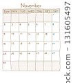 十一月日曆（手寫風格） 131605497