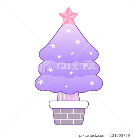 Cute pastel-colored Christmas tree (purple) Cute pastel-colored Christmas tree (purple) 131605709