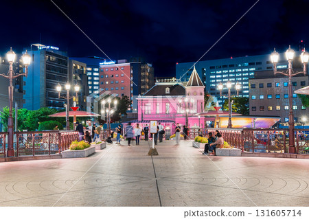 Former Fukuoka Prefectural Public Hall Guest House Night view 131605714