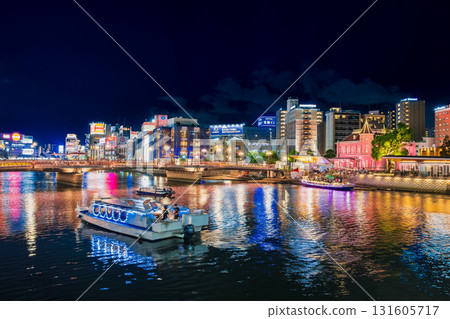 Hakata at night: Nakagawa River and Tenjin 131605717