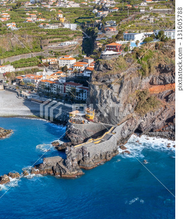 Panoramic view of the small village of Ponta do Sol, near Funchal. Madeira Island, Portugal Panoramic view of the small village of Ponta do Sol, near Funchal. Madeira Island, Portugal 131605788