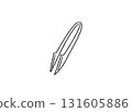 Hand-drawn line drawing of tweezers used for handicrafts 131605886