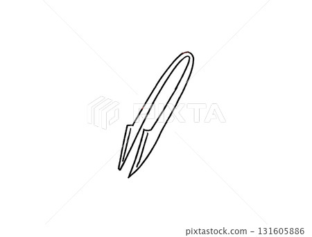 Hand-drawn line drawing of tweezers used for handicrafts Hand-drawn line drawing of tweezers used for handicrafts 131605886