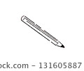Hand-drawn illustration of chalk pen used for handicrafts Line drawing 131605887