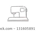 Hand-drawn illustration of a sewing machine used for handicrafts 131605891