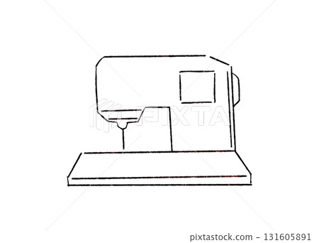 Hand-drawn illustration of a sewing machine used for handicrafts Hand-drawn illustration of a sewing machine used for handicrafts 131605891