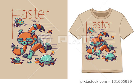Tshirt Designs. running competition for slow-moving animals of illustration 131605959