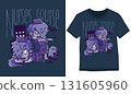 Tshirt Designs. two sisters become zombies of illustration 131605960