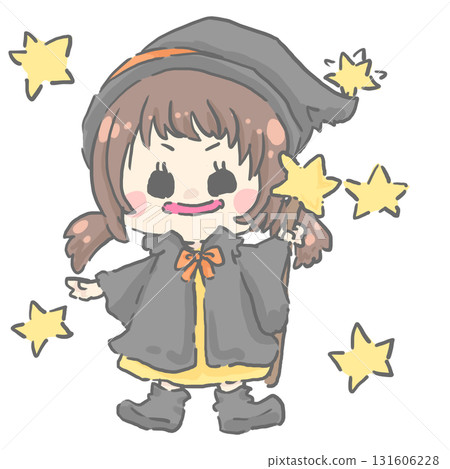 Illustration of a girl in a Halloween costume 131606228