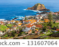 View of the small resort village of Porto Moniz on the Atlantic coast of Madeira Island, Portugal 131607064