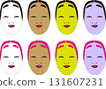 Colorful Noh mask woman 131607231