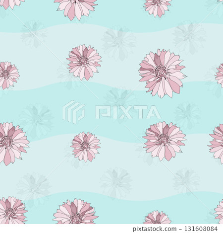 A blue and pink floral pattern, seamless pattern A blue and pink floral pattern, seamless pattern 131608084