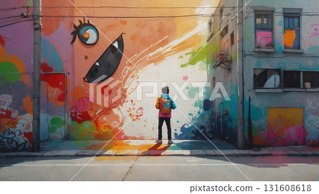 來自另一個世界的男孩和風景：人工智慧生成的材料 131608618