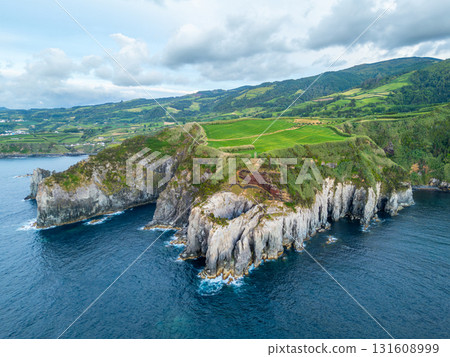 Cape Furado and Atlantic Ocean. Azores, Sao Miguel Island. Portugal. Aerial View 131608999