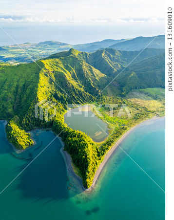 Lagoa do Fogo Lake. Azores, Sao Miguel Island. Portugal. Aerial View Lagoa do Fogo Lake. Azores, Sao Miguel Island. Portugal. Aerial View 131609010