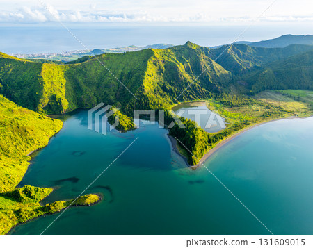 Lagoa do Fogo Lake. Azores, Sao Miguel Island. Portugal. Aerial View Lagoa do Fogo Lake. Azores, Sao Miguel Island. Portugal. Aerial View 131609015