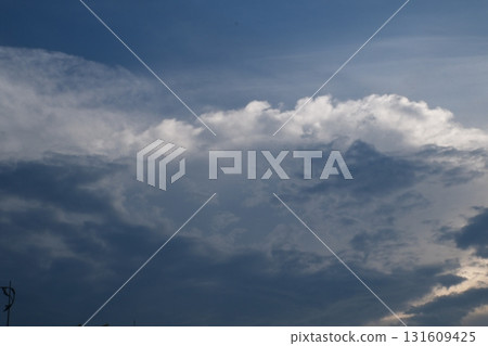 Sunset on blue sky. Blue sky with some clouds. blue sky clouds, summer skies, cloudy blue sky background. Aerial sunset view. Evening skies with dramatic clouds. View over the clouds. Sunset on blue sky. Blue sky with some clouds. blue sky clouds, summer skies, cloudy blue sky background. Aerial sunset view. Evening skies with dramatic clouds. View over the clouds. 131609425