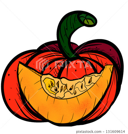 Hand Drawn Graphic Pumpkin Illustration, Halloween and Thanksgiving Art Hand Drawn Graphic Pumpkin Illustration, Halloween and Thanksgiving Art 131609614