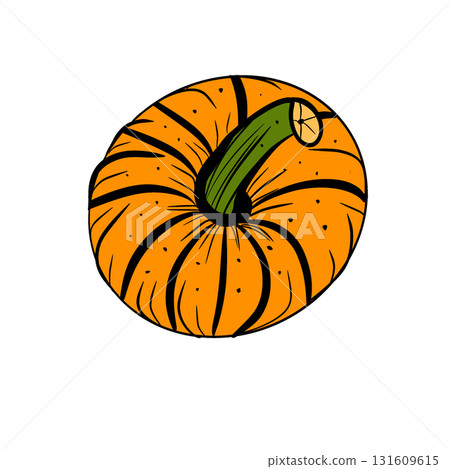 Hand Drawn Graphic Pumpkin Illustration, Halloween and Thanksgiving Art 131609615