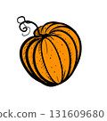 Hand Drawn Graphic Pumpkin Illustration, Halloween and Thanksgiving Art 131609680
