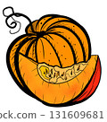 Hand Drawn Graphic Pumpkin Illustration, Halloween and Thanksgiving Art 131609681