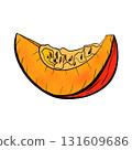 Hand Drawn Graphic Pumpkin Illustration, Halloween and Thanksgiving Art 131609686